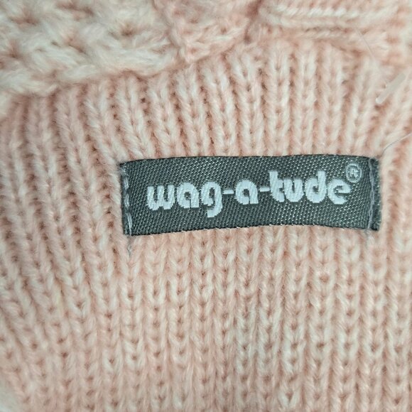 Wag-a-Tude Pink Knit Dog Sweater With Hood - Picture 4 of 8
